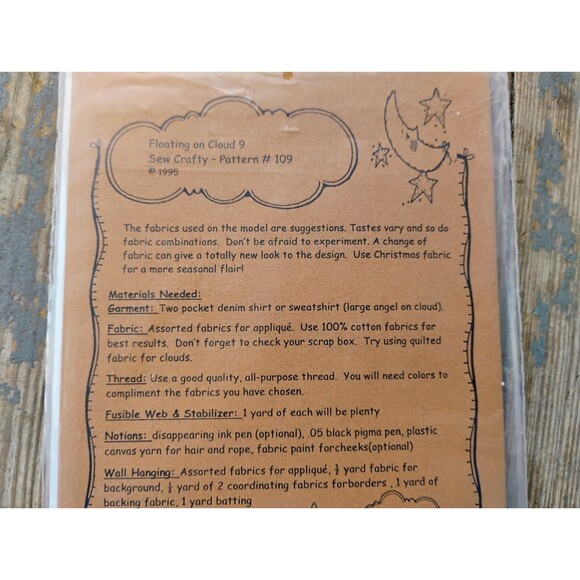 5/$25 Sew Crafty - Pattern #109 Floating On Cloud 9 Pattern 1995 - Picture 8 of 8